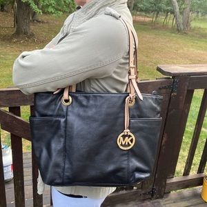 Michael Kors black leather tote